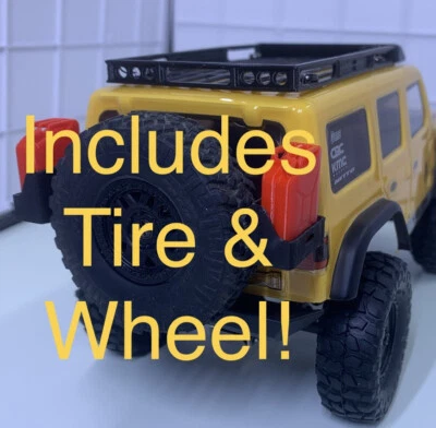Spare Tire With Spare Mount With Snorkel & Gas Cans SCX24 Jeep JLU Rock Crawler - Image 1 of 4
