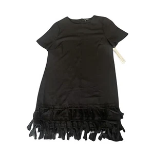 AQUA Dress Women's Size Small Black Shift Tassel Accent Bloomingdale's Exclusive - Picture 1 of 10