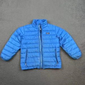 Patagonia Down Sweater Jacket Boys Small Blue Puffer Insulated Hiking Read - Picture 1 of 7