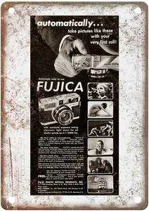 1959 Fuji Vintage Film Camera Advertisement Retro Look Metal Sign C1033 - Picture 1 of 2