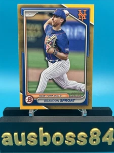 Papel Brandon Sproat DORADO 2024 Bowman Draft #BD-90/50 New York Mets 🤩 📈📈 - Imagen 1 de 7