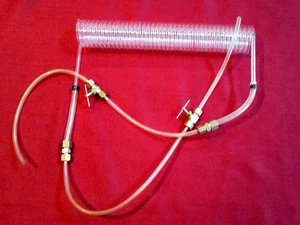 Kunststoff Labor starre Rohrspule, 12" Labor gewendeltes Rohr, Messingventile & Kupplungen - Bild 1 von 4