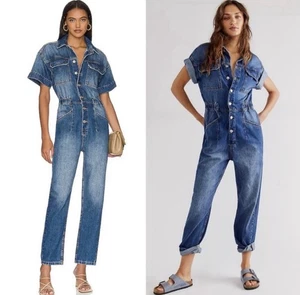 Mono vaquero Free People We the Free Marci azul manga corta grande - Imagen 1 de 10