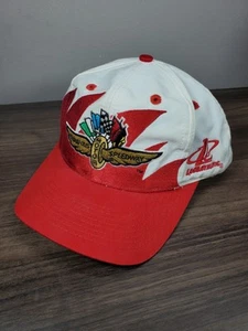 Vintage Indianapolis 500 Logo Athletic Red Sharktooth SnapBack Hat Cap Racing - Picture 1 of 14
