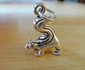 Charm 3D 14x19mm Tier gestreift Stinktier Sterlingsilber - Bild 1 von 5
