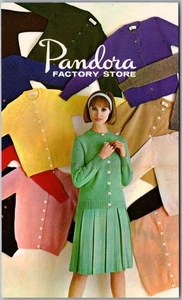 c1960s Manchester, NH Advertising Postcard PANDORA SWEATERS FACTORY STORE Unused - Picture 1 of 2