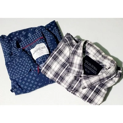 Men Two Pack Aeropostle & Guess Button Up Shirts Size XL Cabincore Classic Boho - Image 1 of 4