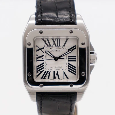 Cartier Santos 100 Midsize Steel 2878 W20106X8 Leather Automatic - Image 1 of 4