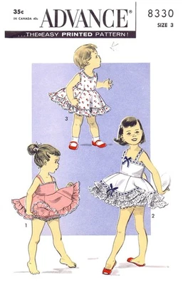 Advance 8330 Pattern SLIPS & Panties Toddler Girls Underwear - Image 1 of 4