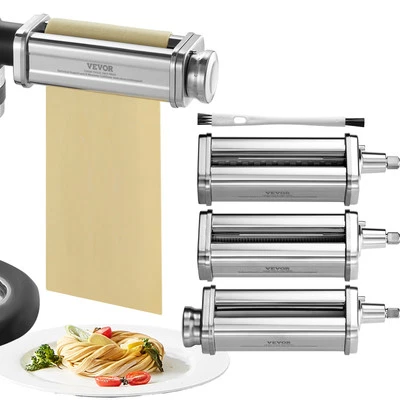 VEVOR 3 piezas accesorio de pasta para KitchenAid soporte mezclador juego de cortador de rodillos de pasta Foto 1 de 4