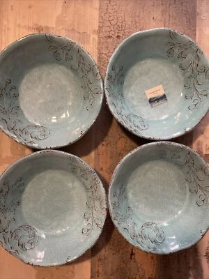 Cynthia Rowley New Teal Melamine Bowls Set Of 4 - Image 1 of 3