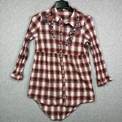 Camisa para mujer 7th Avenue grande multicolor tartán a cuadros con botones manga larga Foto 1 de 4