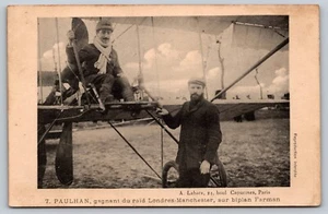 Antique Paulhan Farman Biplane Postcard – 1910 London-Manchester Air Race - Picture 1 of 3