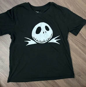 Nightmare Before Christmas Youth Black Jack Skellington Halloween T-Shirt Medium - Picture 1 of 3