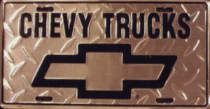 Chevy Trucks Diamond Embossed Metal License Plate / Sign - Picture 1 of 1