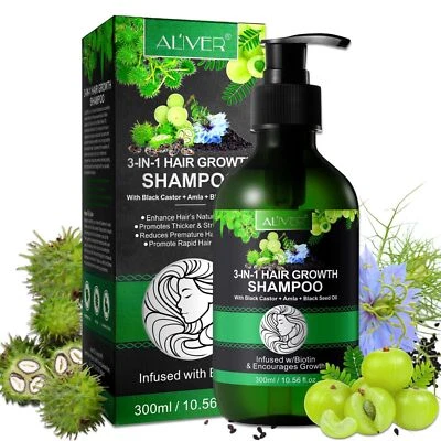Shampoo Kopfhaut Pflege Haarwachstum mit Rizinusöl Amlaöl Schwarzkümmelöl Vegan - Bild 1 von 4
