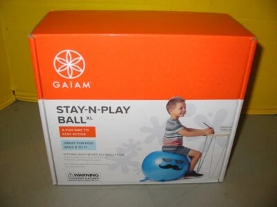 Bola de Equilibrio de Estabilidad Gaiam Kids Stay-n-play XL 52 Cm 20 pulgadas Edad 8 + Azul Nueva Foto 1 de 4