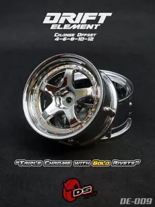 DS Racing Drift Elements Wheel Rim Set, 2pcs, Adjust Offset for RC - DE-009 - Picture 1 of 2