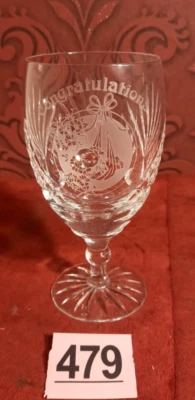 Crystal  Glass  Etched "Congratulations " with baby , birth gift - Image 1 of 3