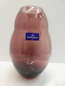 VINTAGE VILLEROY & BOCH AMETHYST GLASS VASE STUDIO ART GLASS MID CENTURY - Picture 1 of 5