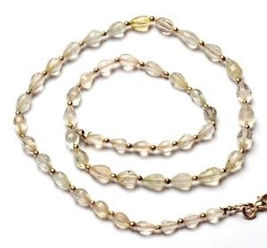 Collar de 18" con cuentas facetadas de 18" de piedras preciosas de topacio blanco natural de 6 a 9 mm - Imagen 1 de 8