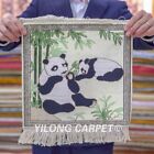 Yilong 1'x1' Small Hand Knotted Area Rug Mini Silk Carpet Panda Tapestry 018H