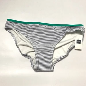 NWT Gap Women Bikini Bottom Size XS Striped White Blue Swimsuit Swimwear New - Picture 1 of 4
