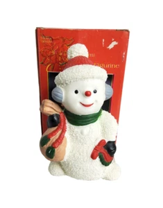 Figura muñeco de nieve porcelana tradiciones navideñas vintage años 90 - Imagen 1 de 4