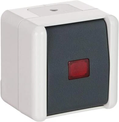 Jung Wechselschalter 806KOW - 250 V, Aufputz montiert, Kunststoff, IP44, Grau - Bild 1 von 4