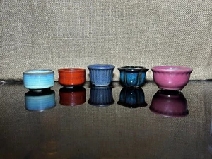 5pcs bonsai pots, Unique mini bonsai pot, ceramic, colors of time, size 3" - Picture 1 of 12