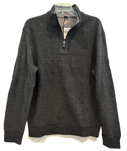 Suéter Polo Ralph Lauren Para Hombres Negro Gris Reversible 1/2 Cremallera Nuevo con Etiquetas Talla M - Imagen 1 de 5