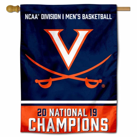 University of Virginia 2019 College Basketball Champions Two Sided House Flag Cover