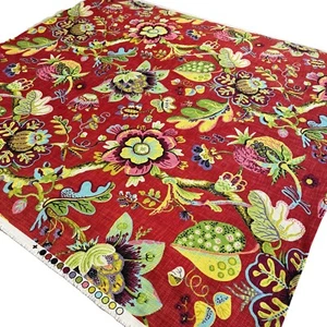 Braemore Screen Print Fabric Summer Crewel Home Decor Upholstery 6.5 Yds 54 In - Picture 1 of 11