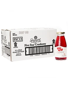 Sunraysia Juice Cranberry Ambient Luxury Five Star 250ml x 12 - Picture 1 of 1