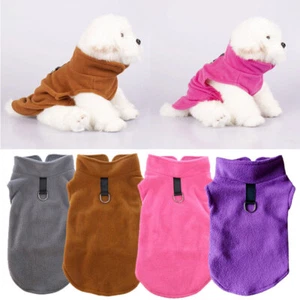 Small Pet Dog Warm Fleece Vest Clothes Coat Puppy Shirt Sweater Winter Apparel - Picture 1 of 21
