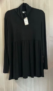 NUEVO Top túnica mujer Suzanne Betro fin de semana cuello alto cintura imperio plus 1X negro - Imagen 1 de 6