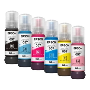 EPSON 057 Ink Bottle 6 Color Pack Set for L8050 L18050 / Printer Genuine - Picture 1 of 3