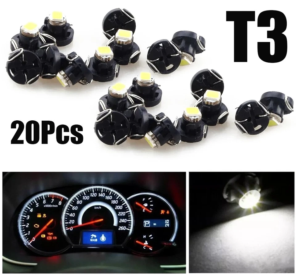 20 Piezas 1-SMD T3 Neo Cuña LED Panel de Instrumentos Panel de Control Consola Central Luces Foto 1 de 4