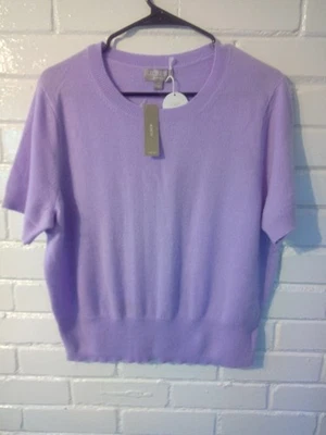 Camiseta J.Crew Cashmere Shrunken nueva con etiquetas? Suéter Clásico Lavanda Lila Talla XL NUEVO Foto 1 de 4