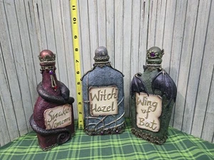 Halloween Hollow Potion Bottles Assortment of 3 - Picture 1 of 9