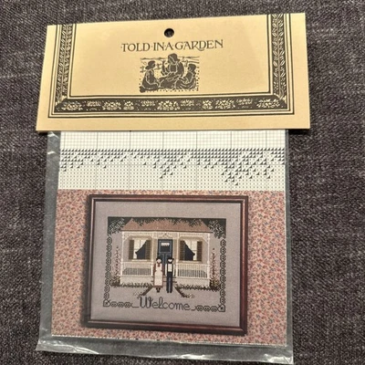 NIP Told In A Garden Amish Welcome Cross Stitch Chart Pattern - Image 1 of 4