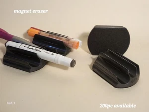 6Pcs Magnetic Dry-Erase Eraser/Magnetic Marker Holders  Black - Picture 1 of 2