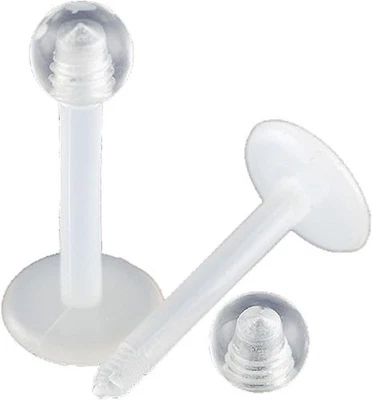 Labret 1,2mm Bioflex Ptfe Acrilico Piercing 6/8/10/12 Servo Trasparente Helix - Immagine 1 di 3