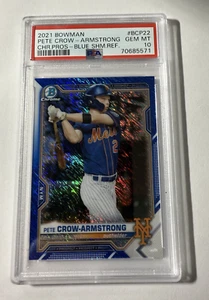 PETE CROW-ARMSTRONG - 2021 BOWMAN CHROME PROSPECTS - BLUE SHIMMER - PSA 10 - Picture 1 of 1