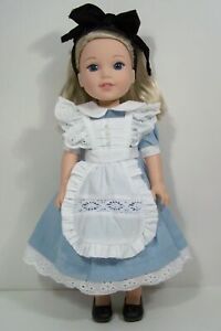 BLUE Alice In Wonderland Dress Costume Doll Clothes For 14 Wellie Wishers (Debs*