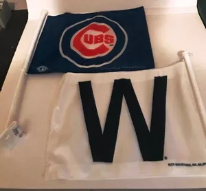 CHICAGO CUBS WINDOW FLAGS CUBS AND W FLAGS. - Picture 1 of 3