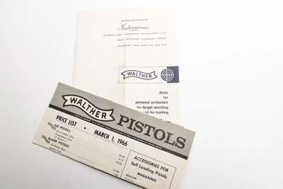 Walther Arms Catalog Price List 1966 - Image 1 of 4
