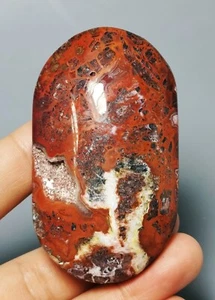 Natural Hermosa Mexicana Encaje Loco Ágata Geoda Cristal Esfera Curativa Palma - Imagen 1 de 10