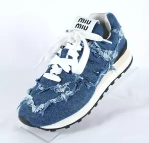 Zapatillas MIU MIU X NEW BALANCE $1,020 2022 Azul Denim Envejecido 574 35 - Imagen 1 de 16
