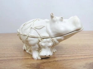HARMONY KINGDOM HIPPOPOTAMUS FIGURE TRINKET BOX PETER CALVESBERT - Picture 1 of 9
